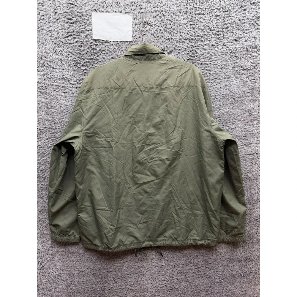 NWOT Asics Lightweight Full Snap Windbreaker Jacket Olive Green Mens Size XL